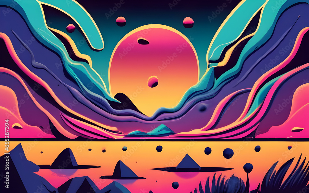 Obraz premium abstract wallpaper background digital design asset gradient pastel colors ai generative 