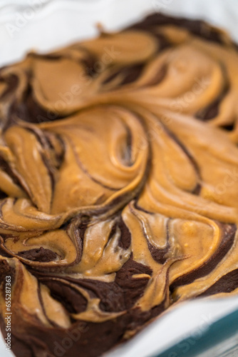 Chocolate fudge with peanut butter swirl