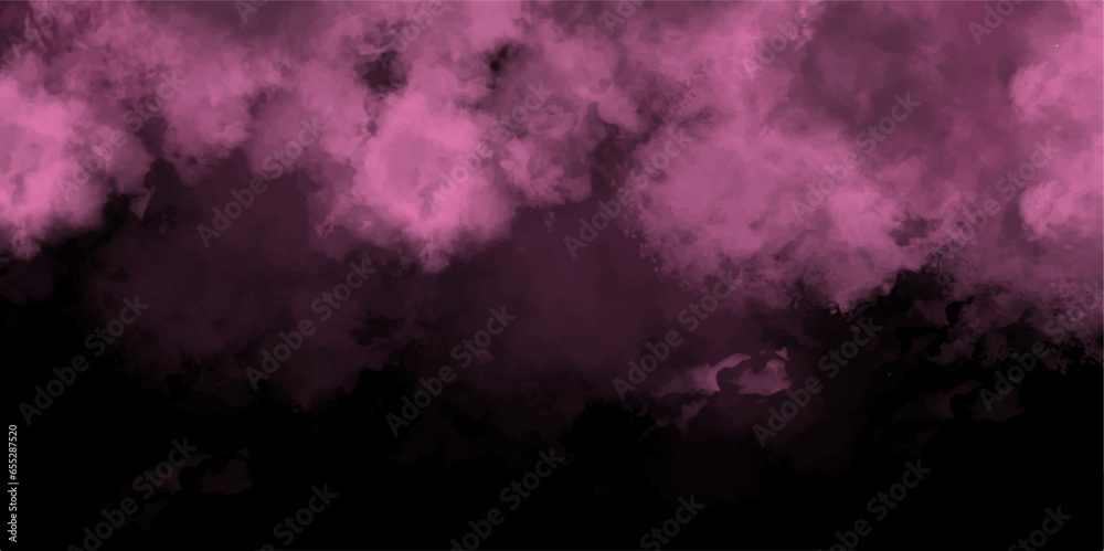Fog overlay light pink smoke. Blurred pink cloud of smoke. particle steam texture with abstract grunge mist smoke pattern on dark.Gradient rose color fog vector illustration for banners, backdrops 