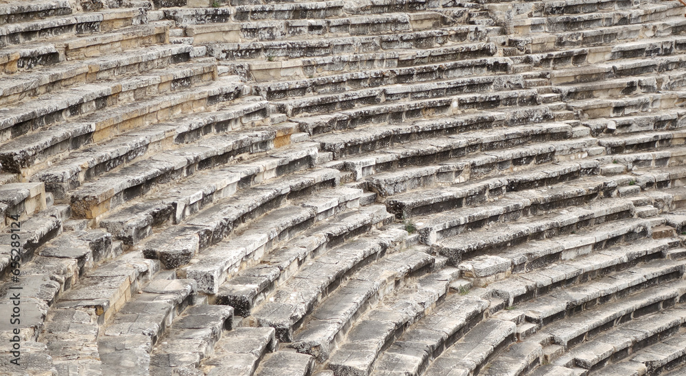 Ancient theater sitting area standing in perspective Ancient theater sitting area standing in perspective