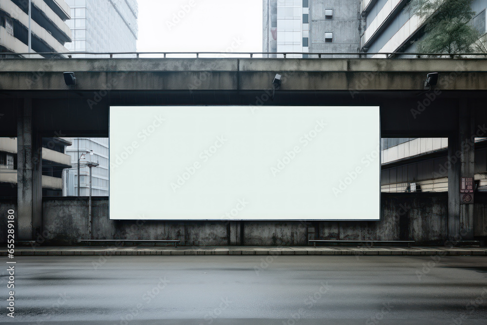 Empty signboard for advertising, billboard with space for mockup information, billboard on city streets Empty signboard for advertising, billboard with space for mockup information, billboard on city streets