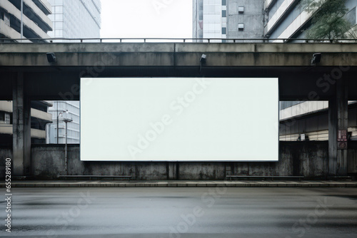 Empty signboard for advertising, billboard with space for mockup information, billboard on city streets © pundapanda