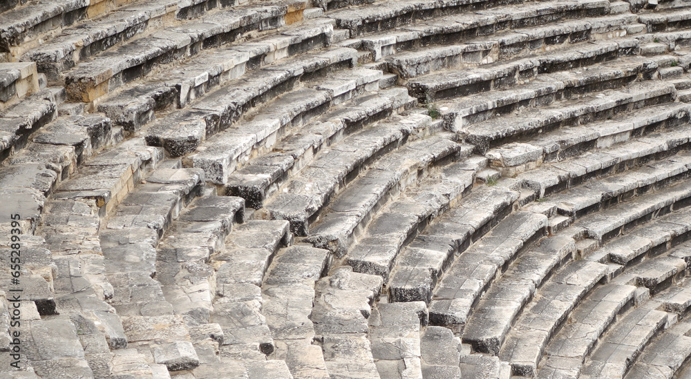 Ancient theater sitting area standing in perspective Ancient theater sitting area standing in perspective