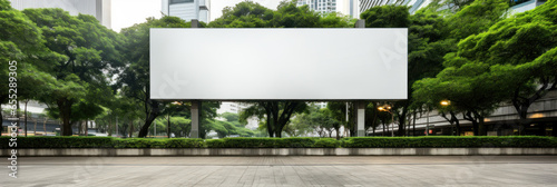 Empty signboard for advertising, billboard with space for mockup information, billboard on city streets banner