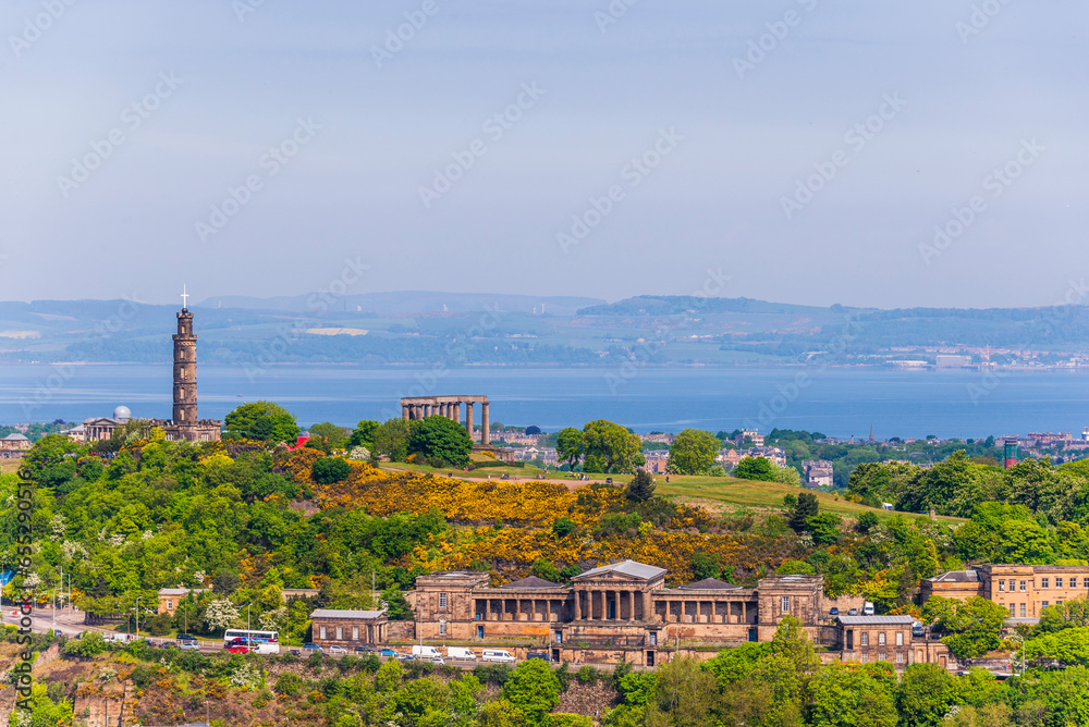 top views of Edinburgh city from the Arthur seat, Scotland