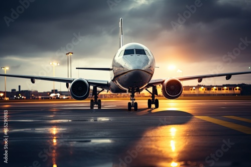 The picture above shows an airplane parked at the airport apron