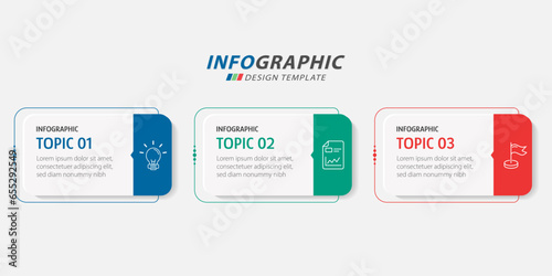 Timeline Creator infographic template. 3 Step timeline journey, calendar Flat simple infographics design template. presentation graph. Business concept with 3 options, vector illustration.	