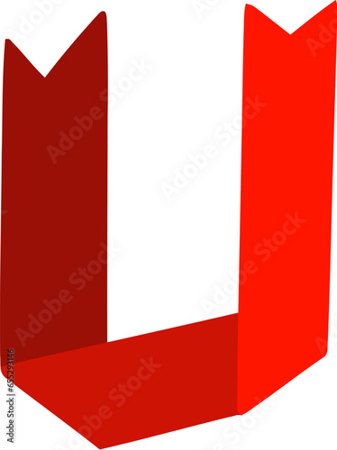 Free Download Ribbon Tape Letter U - GFXLoad