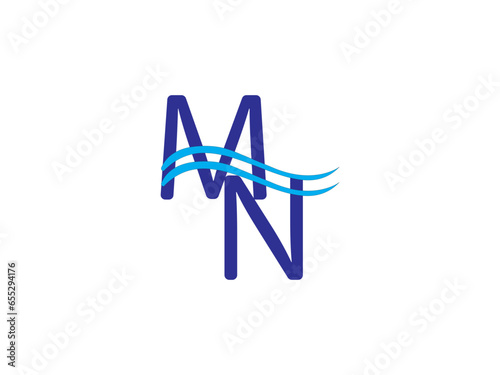 Alphabet letters monogram icon logo of MN or NM
