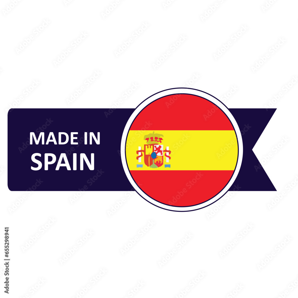 Fototapeta premium Made In Spain. Flag, banner icon, design, sticker