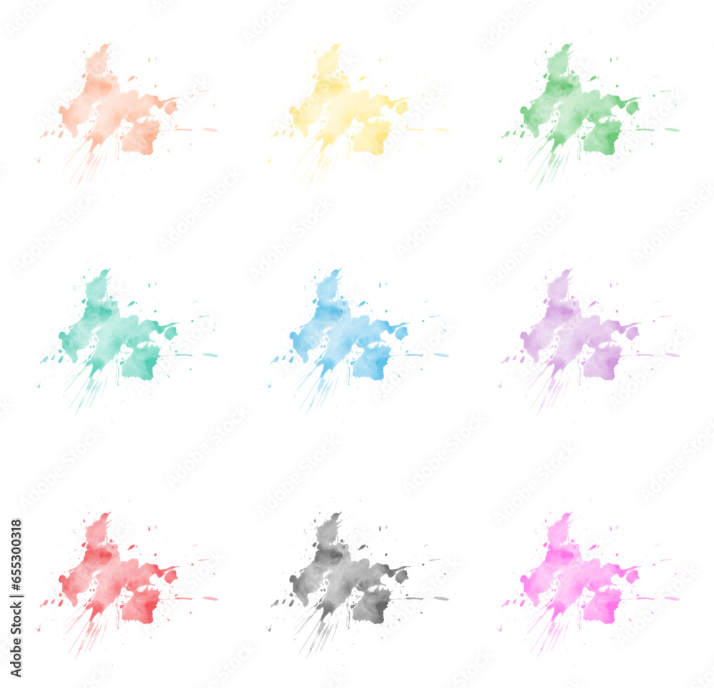 A set of colored blots, brushstroke. Template for creative design, creativity and creative idea