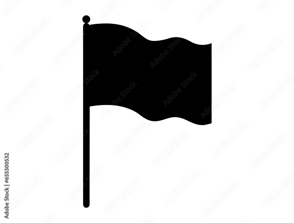 Flag silhouette vector art white background Flag silhouette vector art white background
