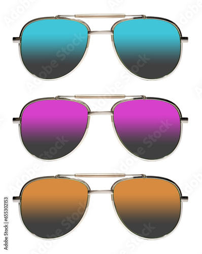 Retro Glasses with Translucent Lens Isolated on Transparent Background
