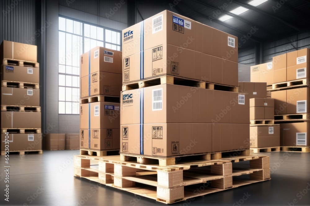 Packaging Boxes Wrapped Plastic Stacked on Pallets in Storage Warehouse. Cartons Pallets Supply Chain. Inventory Shelf Storehouse Distribution. Cargo Shipping Supplies Warehouse Logistics. Packaging Boxes Wrapped Plastic Stacked on Pallets in Storage Warehouse. Cartons Pallets Supply Chain. Inventory Shelf Storehouse Distribution. Cargo Shipping Supplies Warehouse Logistics.