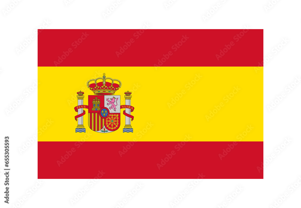 Spain flag with original ratio - obrazy, fototapety, plakaty 
