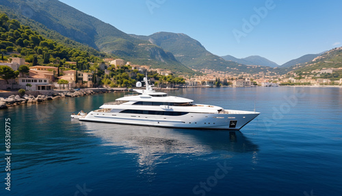 A view from a luxury yacht on the crystal clear seas of the Blue Lagoon