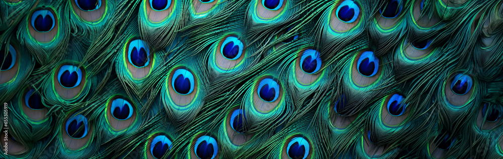 Obraz premium close up of Peacock feather texture