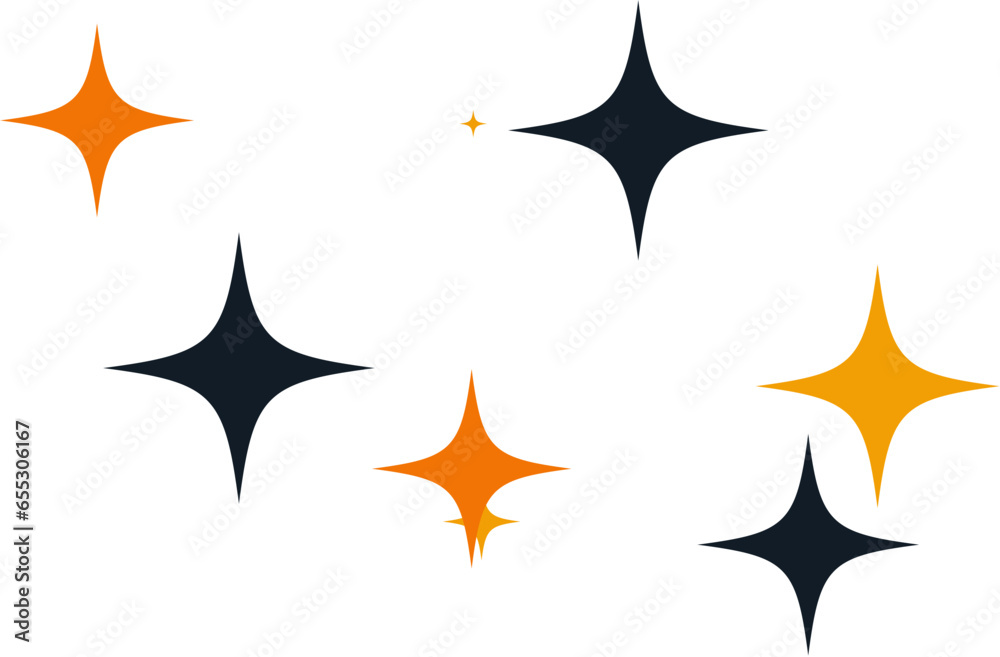 Halloween Sparkles Decoration Cute Stars in Vibrant Black and Orange Halloween Sparkles Decoration Cute Stars in Vibrant Black and Orange