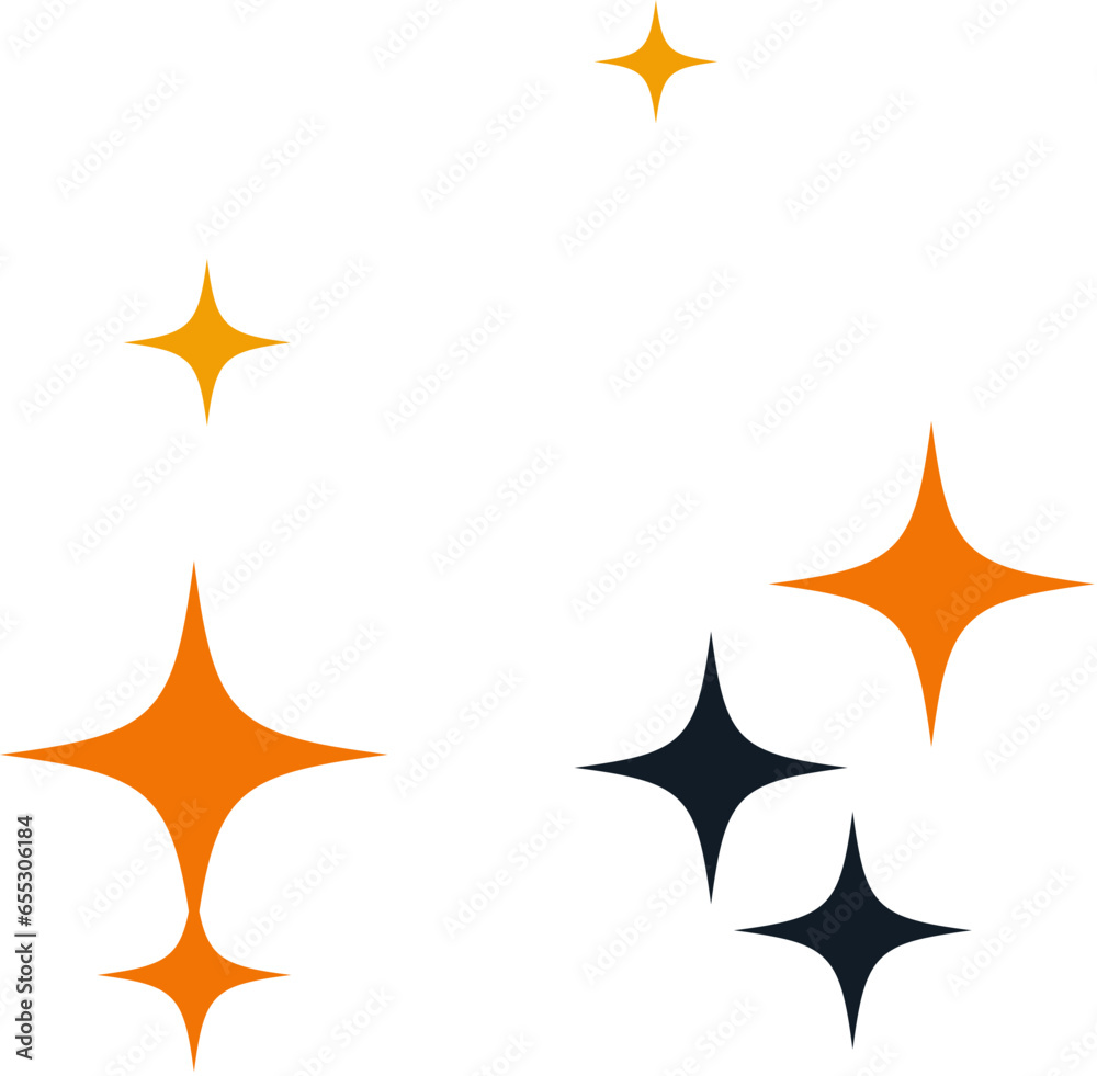 Halloween Sparkles Decoration Cute Stars in Vibrant Black and Orange Halloween Sparkles Decoration Cute Stars in Vibrant Black and Orange