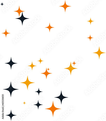 Halloween Sparkles Decoration Cute Stars in Vibrant Black and Orange