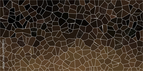 Pastel dark brown colors stone tile pattern. Cement kitchen decor. brown marble bath floor. Fabric vintage print. Quartz glass natural fragment. dark broken glass grunge art vintage design white line.