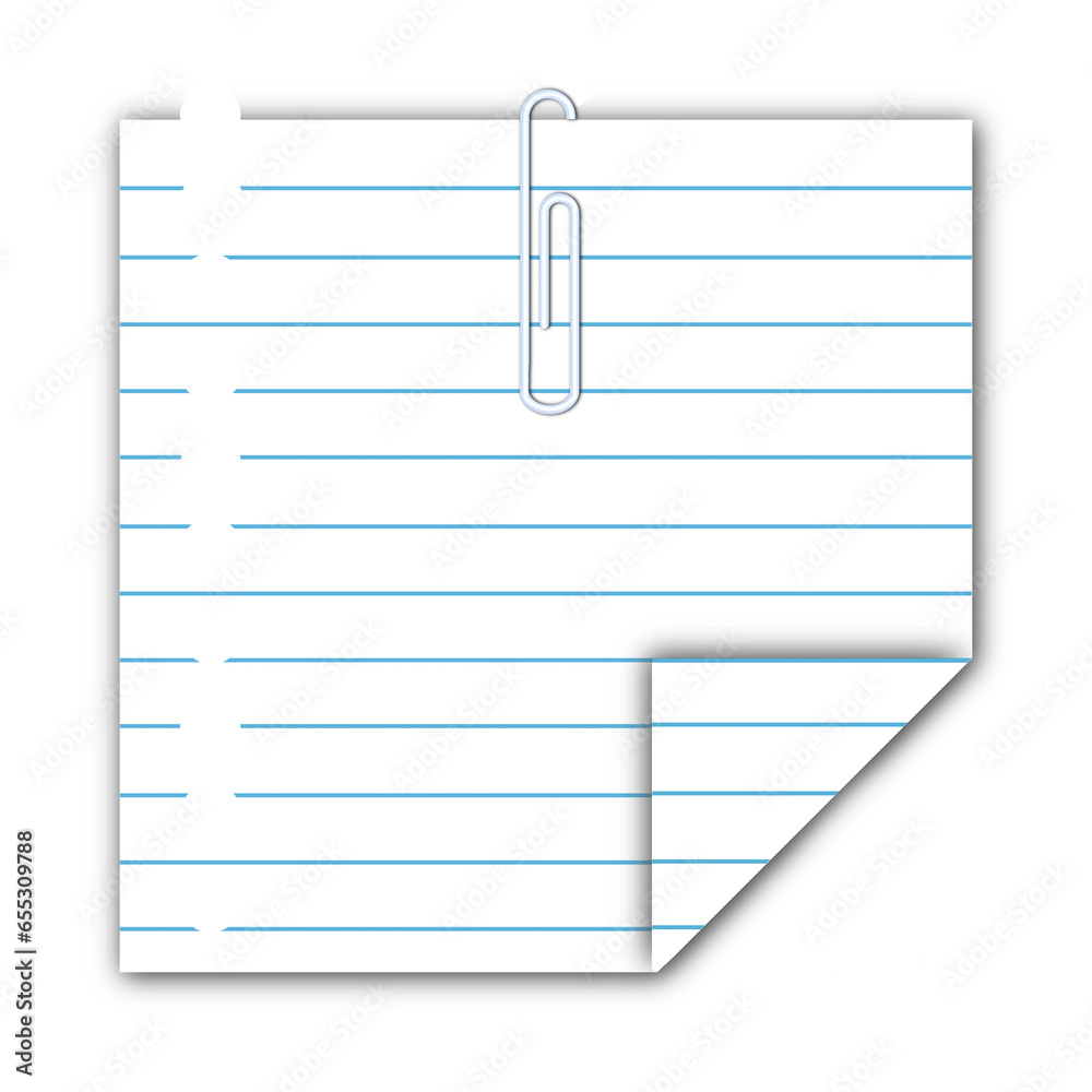 White Note Paper Clip Note Paper with transparent background. White Note Paper Clip Note Paper with transparent background.