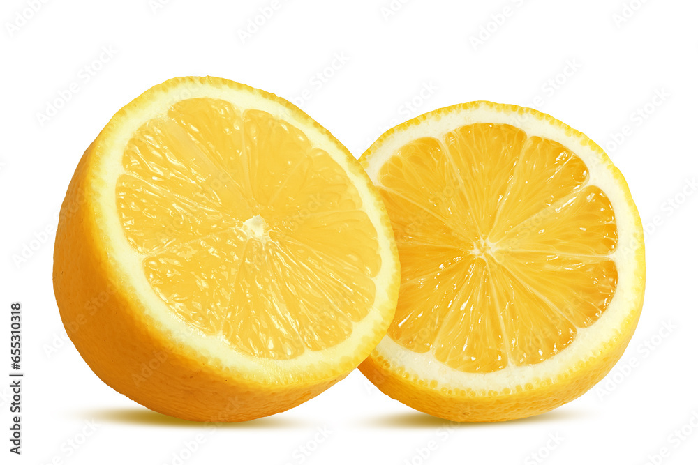 Fresh lemon isolated on white background with clipping path