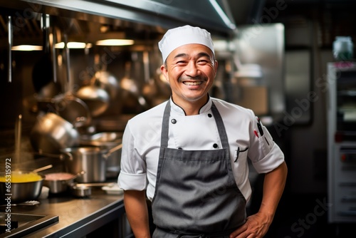 Portrait of a chef working in a restaurant kitchen