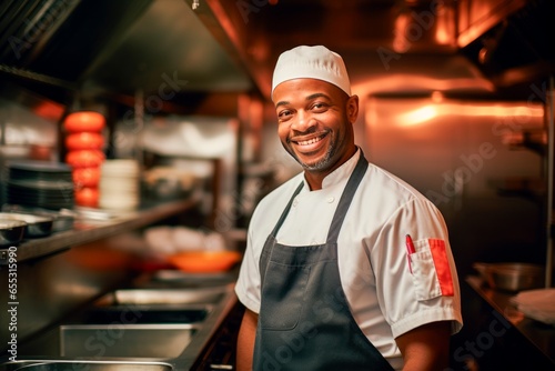 Portrait of a chef working in a restaurant kitchen