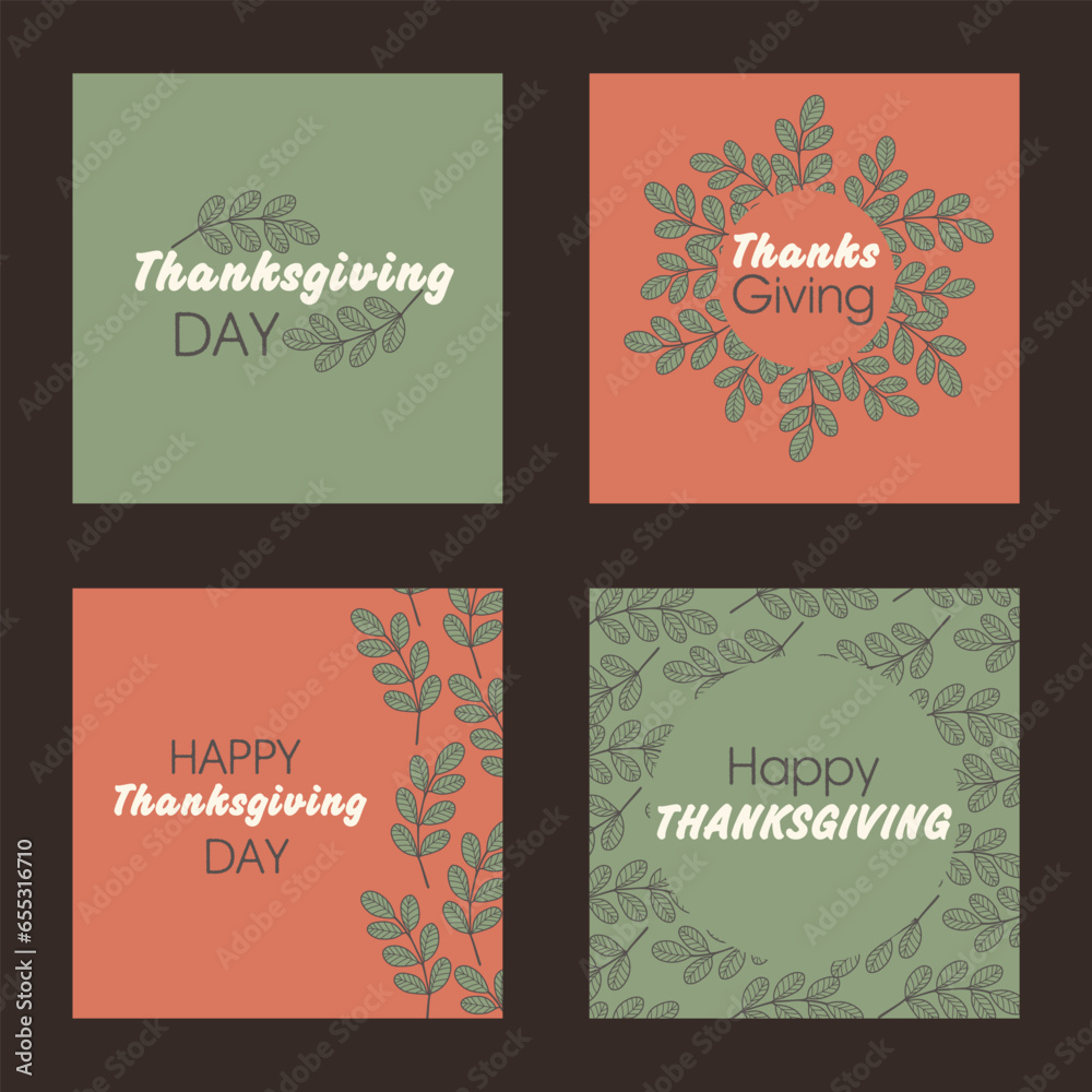 A set of autumn cards. Banner. Hello autumn. Thanksgiving day