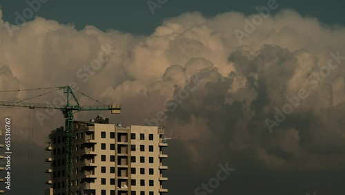 4K.60fps.Fantastic colorful dramatic sky with clouds.Perfect for cinema, background.Timelapse.