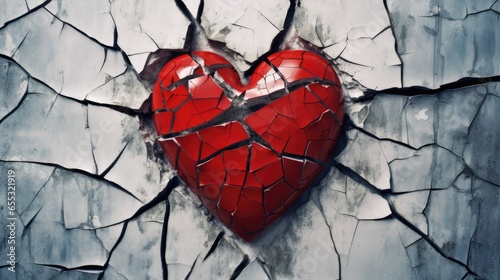 A cracked heart symbolizing the impact of heart disease on emotional and physical well-being