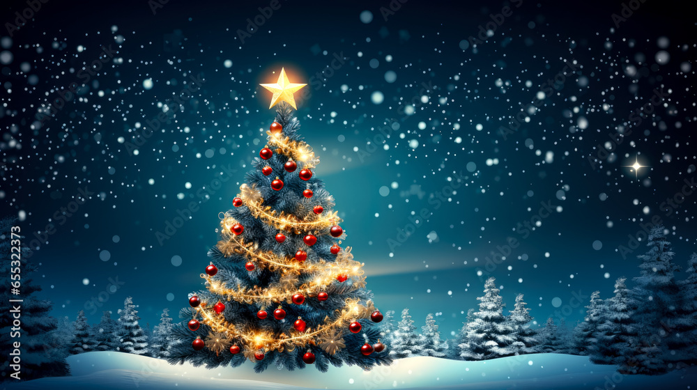 Christmas snow and tree Christmas snow and tree