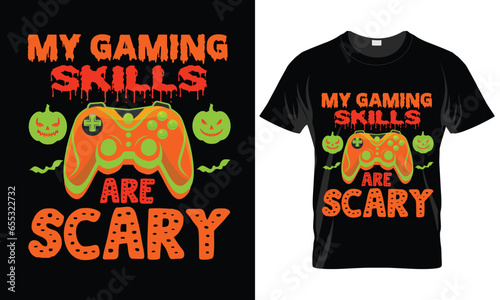 Halloween Game T-shirt Design.  template is easy to print