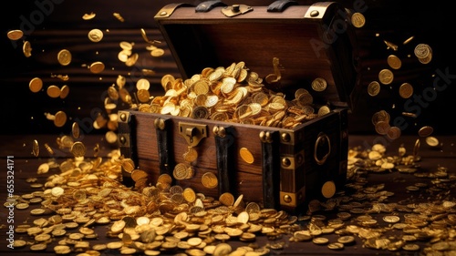 Imagine a treasure chest opening to reveal golden coins spilling out  representing the profits earned from successful investment sales