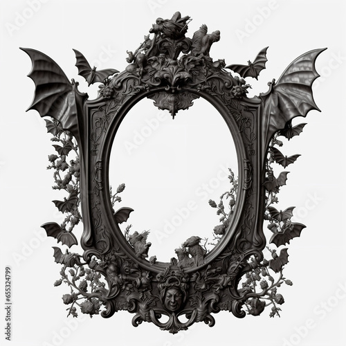 gothic dark frame mirror by Generative AI