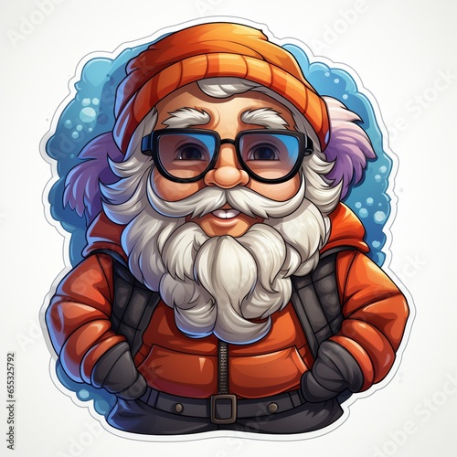 Gezeichneter Weihnachtsmann: Santa Claus Sticker-Design