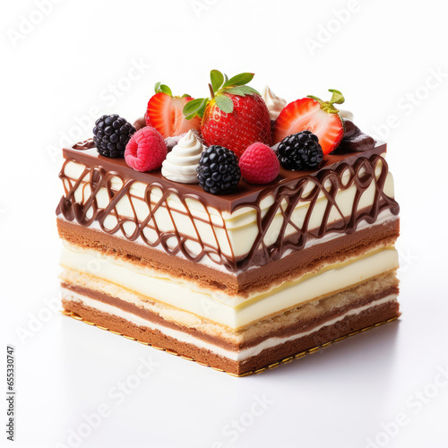 French patisserie cake on a white background
