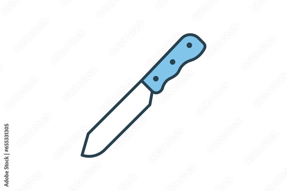 Knife Icon. Icon related to kitchen tool. Suitable for web site design, app, user interfaces. Flat line icon style. Simple vector design editable