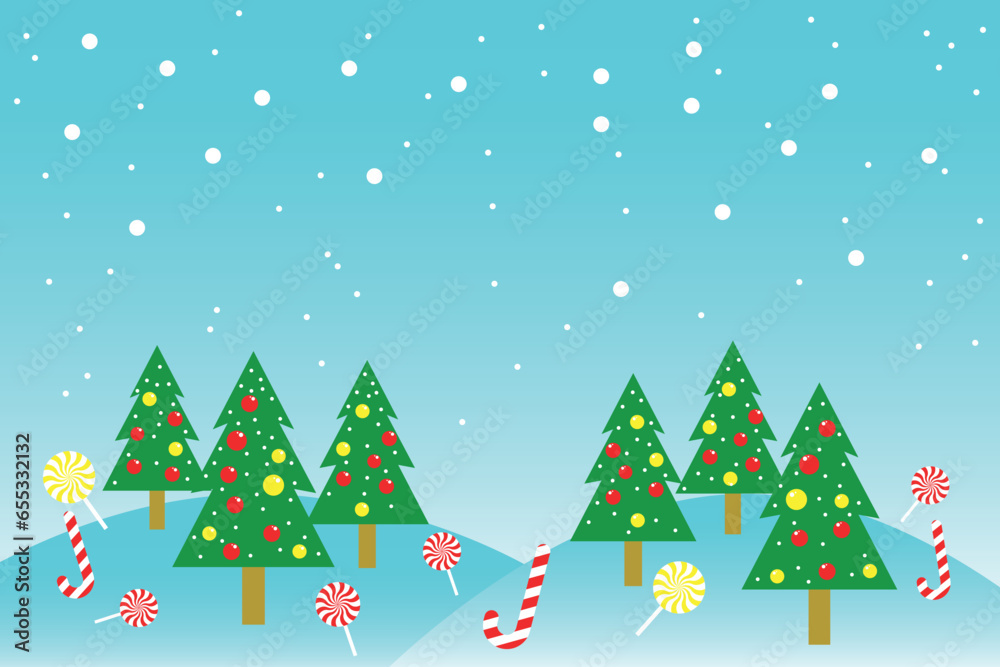 Obraz premium White and blue seamless snowflake border, Christmas design for greeting card. Vector illustration, merry xmas snow flake header or banner, wallpaper or backdrop decor