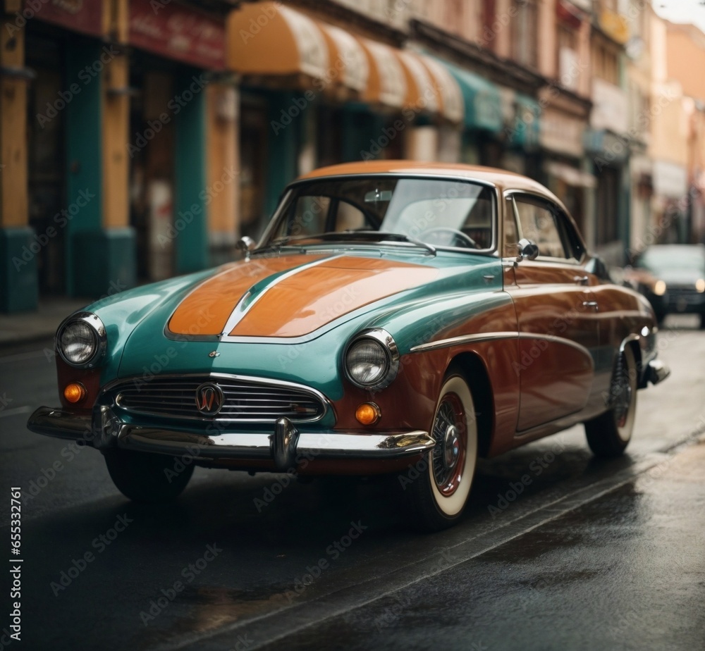 Retro futuristic car Retro futuristic car