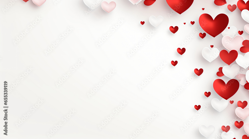 Valentine's Day White Hearts Background Wallpaper