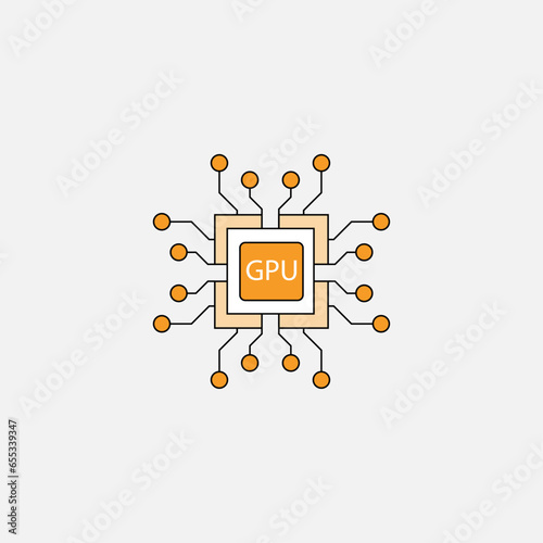 Large Language Model Icon, GPU vector icon editable stroke.