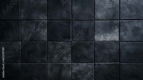 Pattern of Travertine Tiles in black Colors. Top View