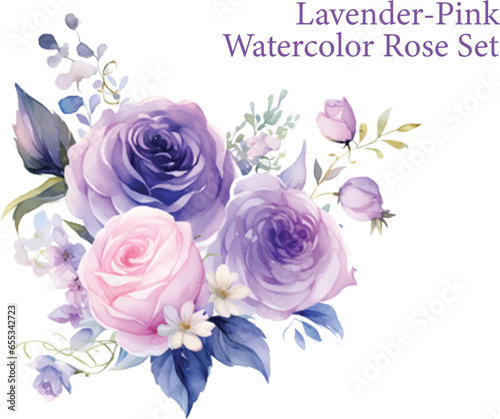 Watercolor Flower Bouquet Vintage Decoration, Transparent Floral Clipart for Wedding Card