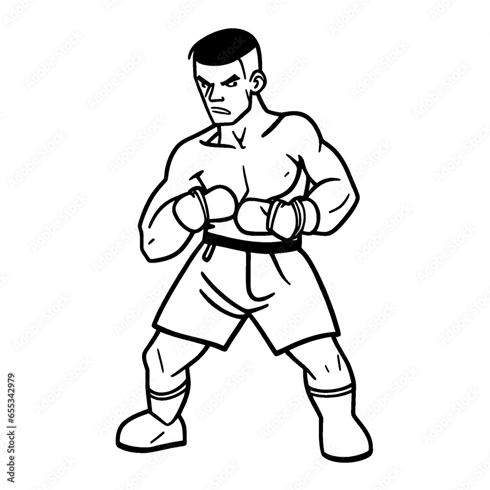Beautiful illustration of a boxer in a rack