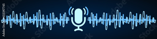 Recording voice message sign, recording conversation - vector