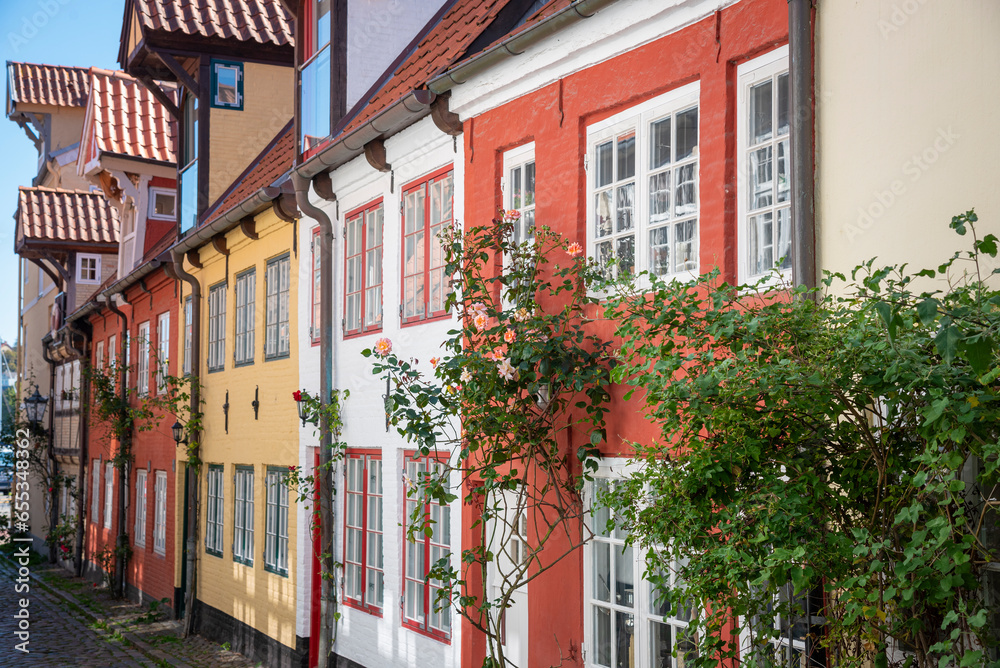 Oluf-Samson-Gang, Straße in Flensburg, Schleswig-Holstein, Deutschland Oluf-Samson-Gang, Straße in Flensburg, Schleswig-Holstein, Deutschland