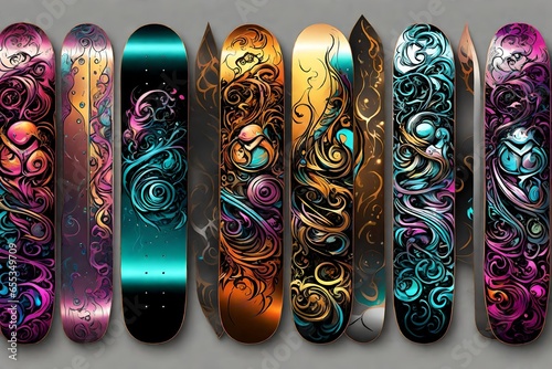 Skateboard deck design. Best skateboard deck designs. skateboard amazing design with eye-catching color.