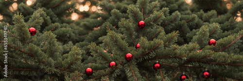 decorated christmas tree branches, fir branches, christmas decoration